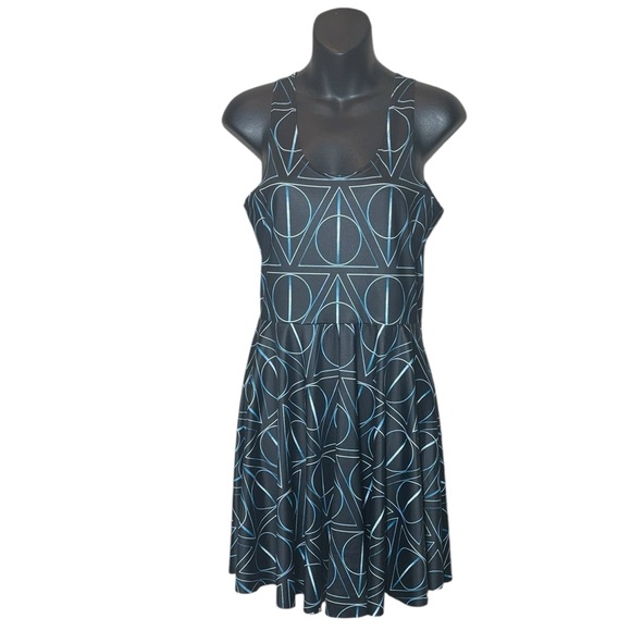Blackmilk Harry Potter skater dress women’s large deathly hallows all over print - Picture 1 of 4